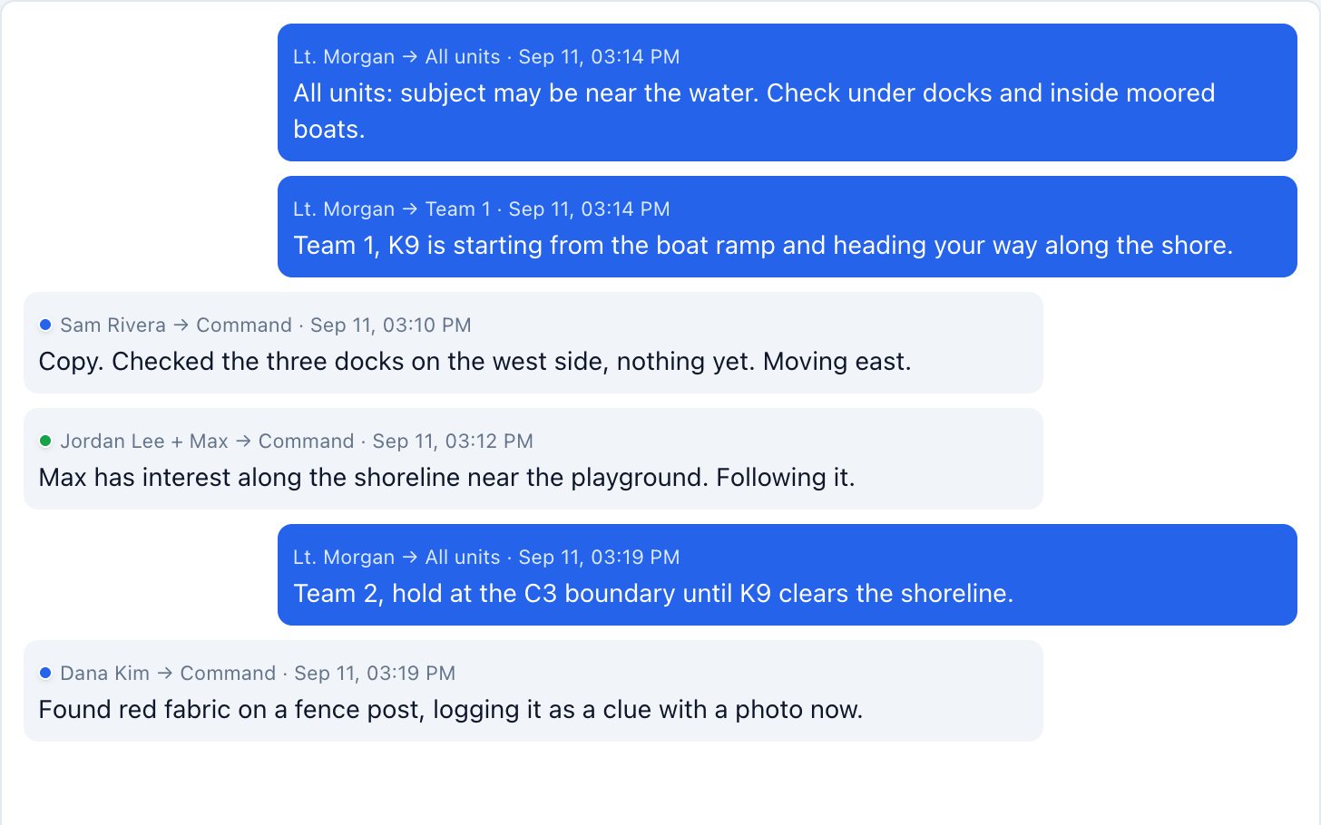 Command and field messaging